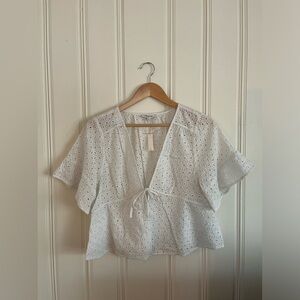 Madewell White Eyelet Blouse